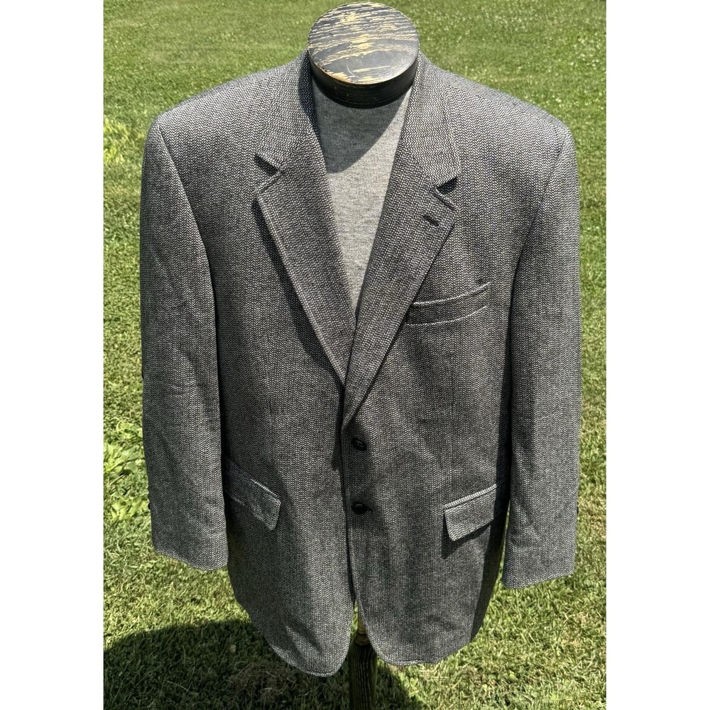 Lauren Ralph Lauren Blazer Mens 42 Gray Wool Herringbone Tweed Sport Coat Jacket